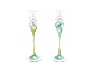 Glass Candleholders (Green)
