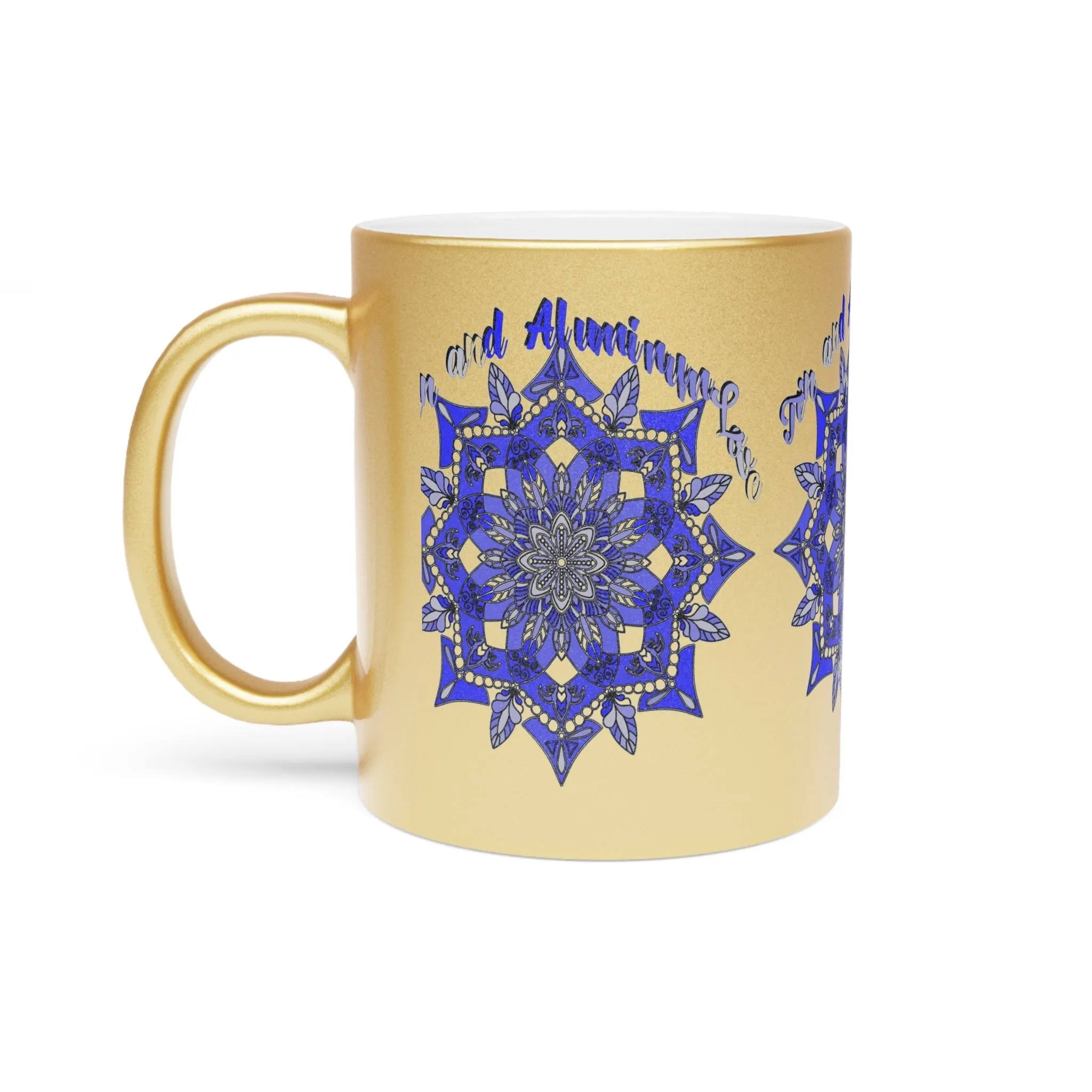 Hand Drawn Mandala Mug - Tin & Aluminum Anniversary Gift