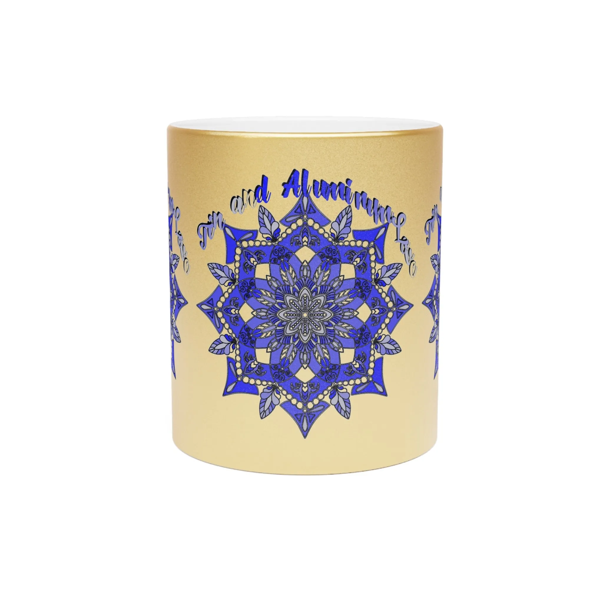 Hand Drawn Mandala Mug - Tin & Aluminum Anniversary Gift