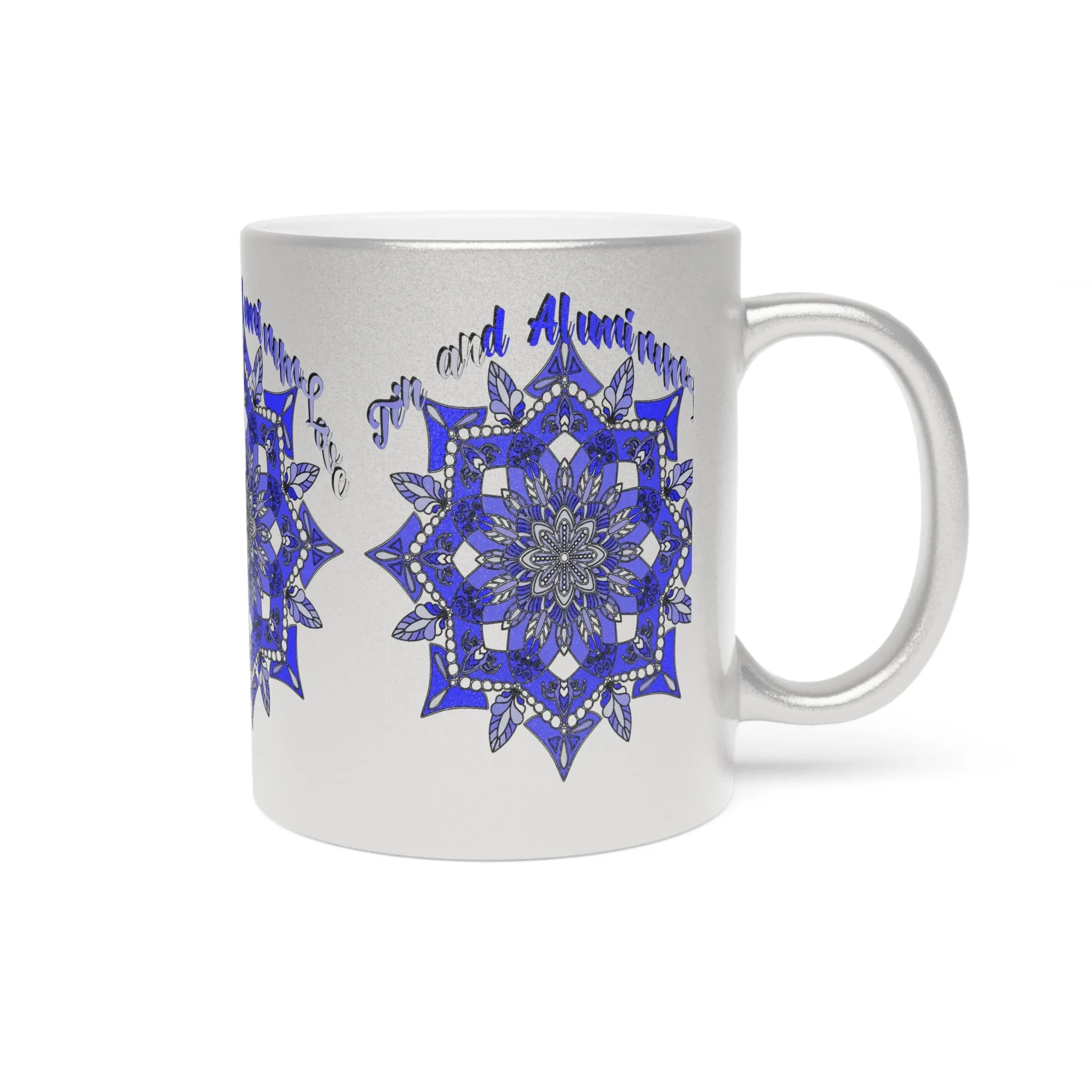 Hand Drawn Mandala Mug - Tin & Aluminum Anniversary Gift