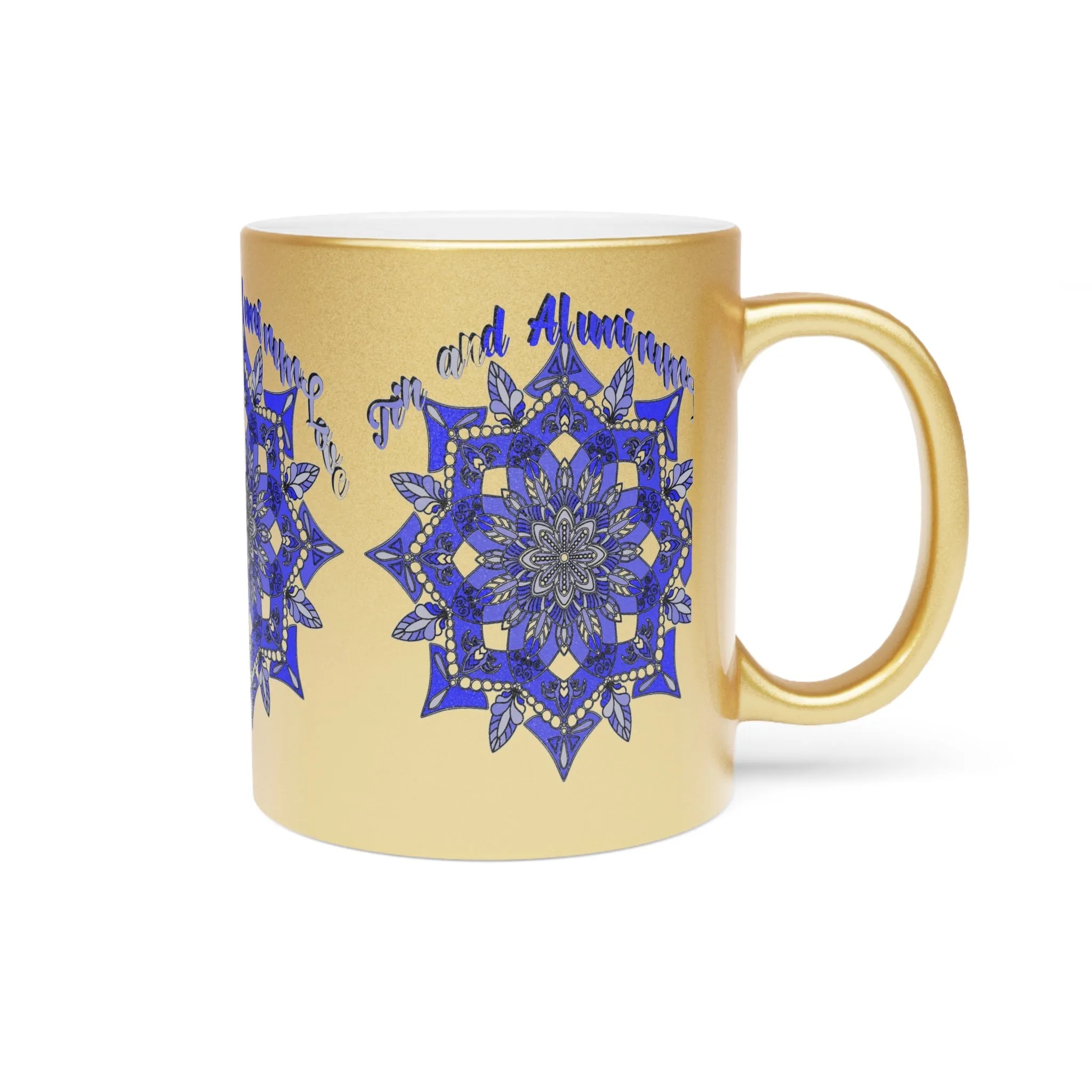 Hand Drawn Mandala Mug - Tin & Aluminum Anniversary Gift