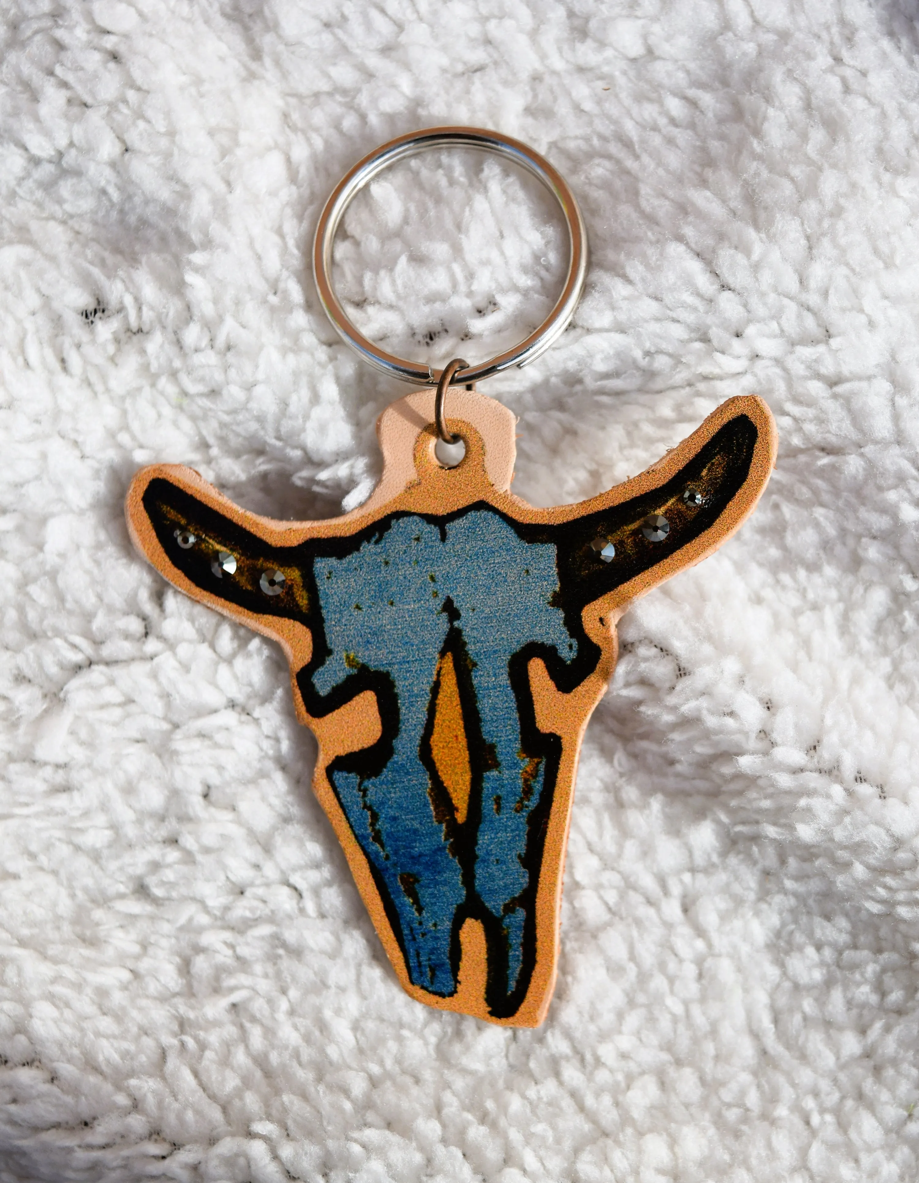 Hand Painted Leather Keychains (multiple designs)