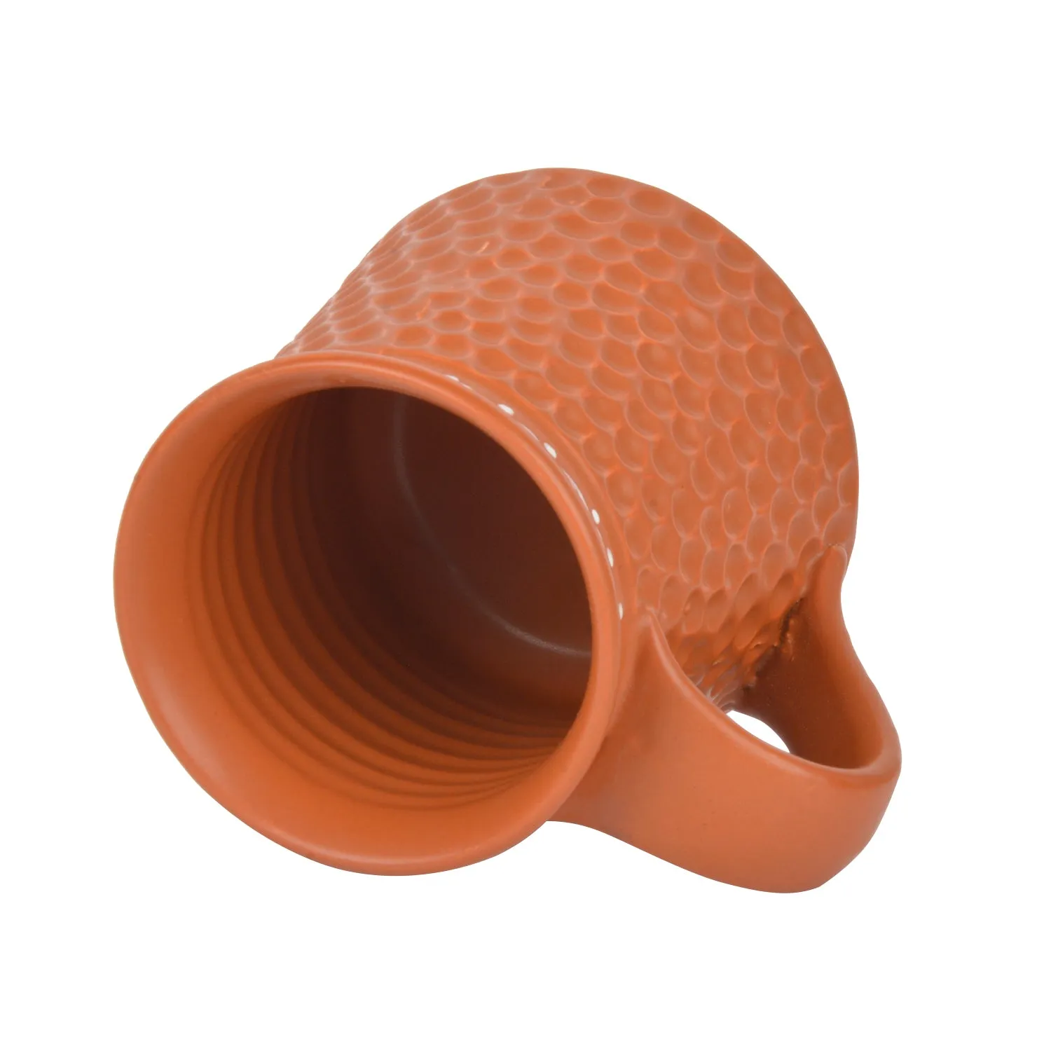 Handcrafted Ceramic Milk Mugs (300 ml, Set of 2, Terracotta Brown)