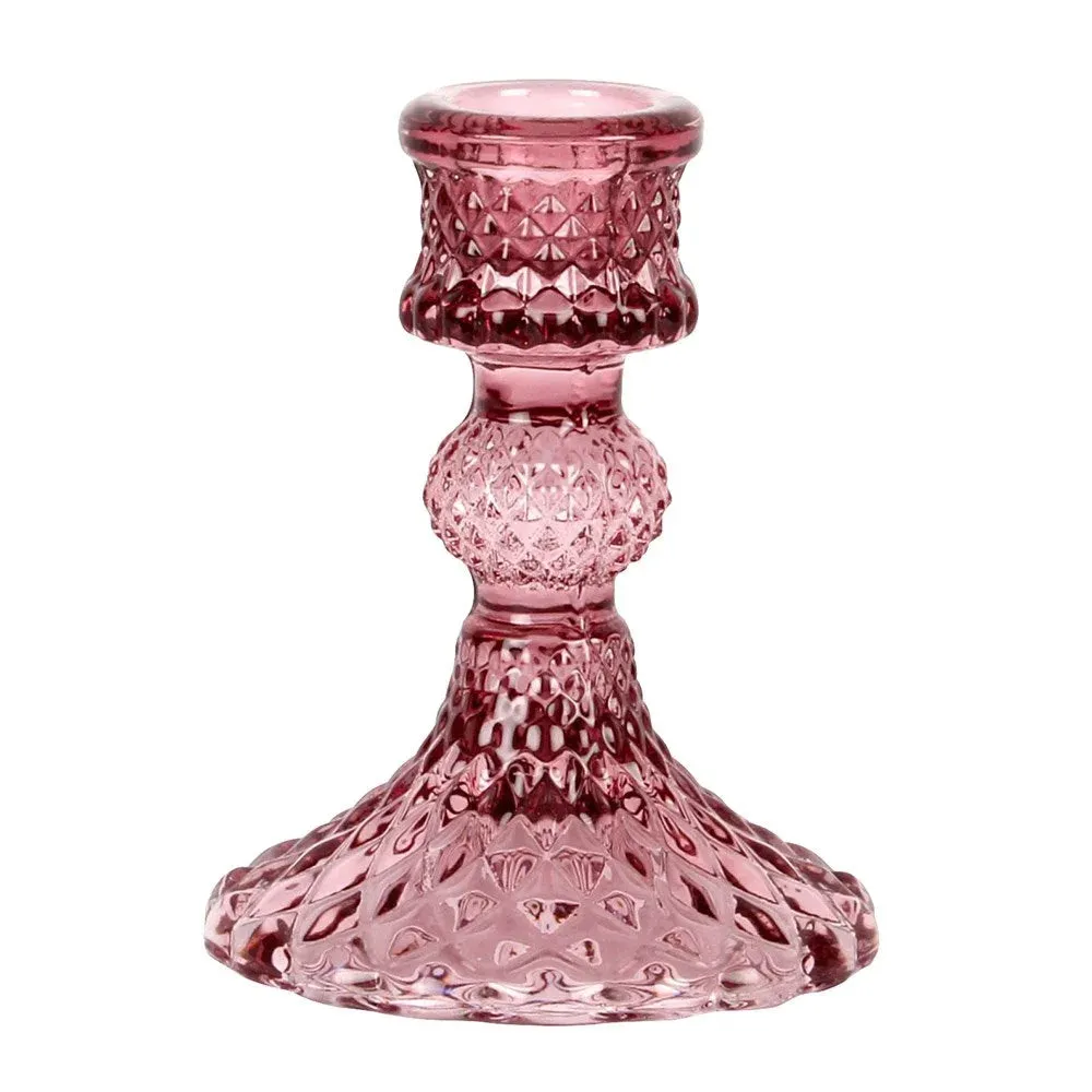 Harlequin Glass Candlesticks