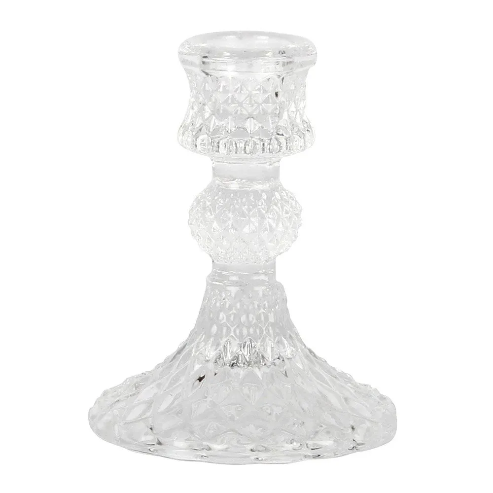 Harlequin Glass Candlesticks