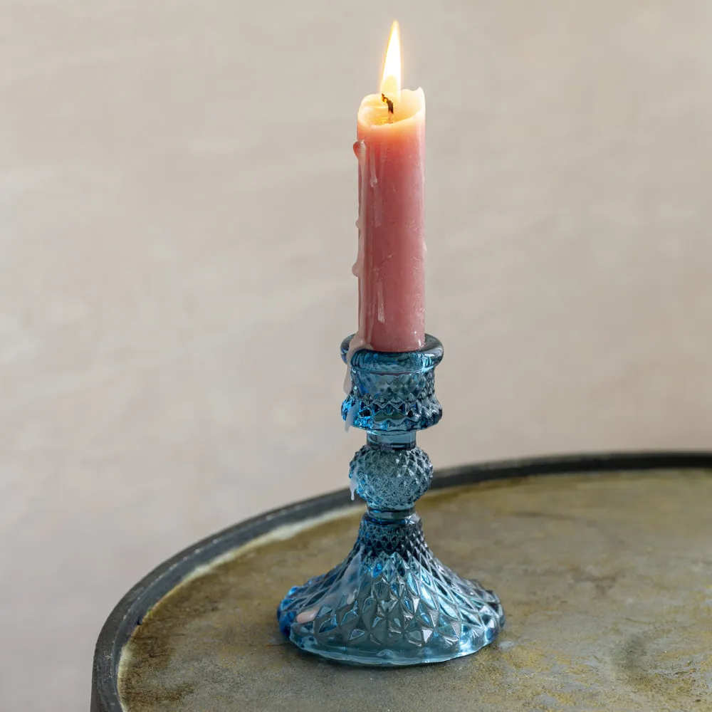 Harlequin Glass Candlesticks