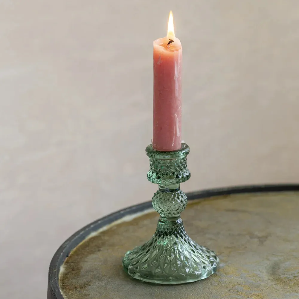 Harlequin Glass Candlesticks