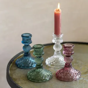 Harlequin Glass Candlesticks