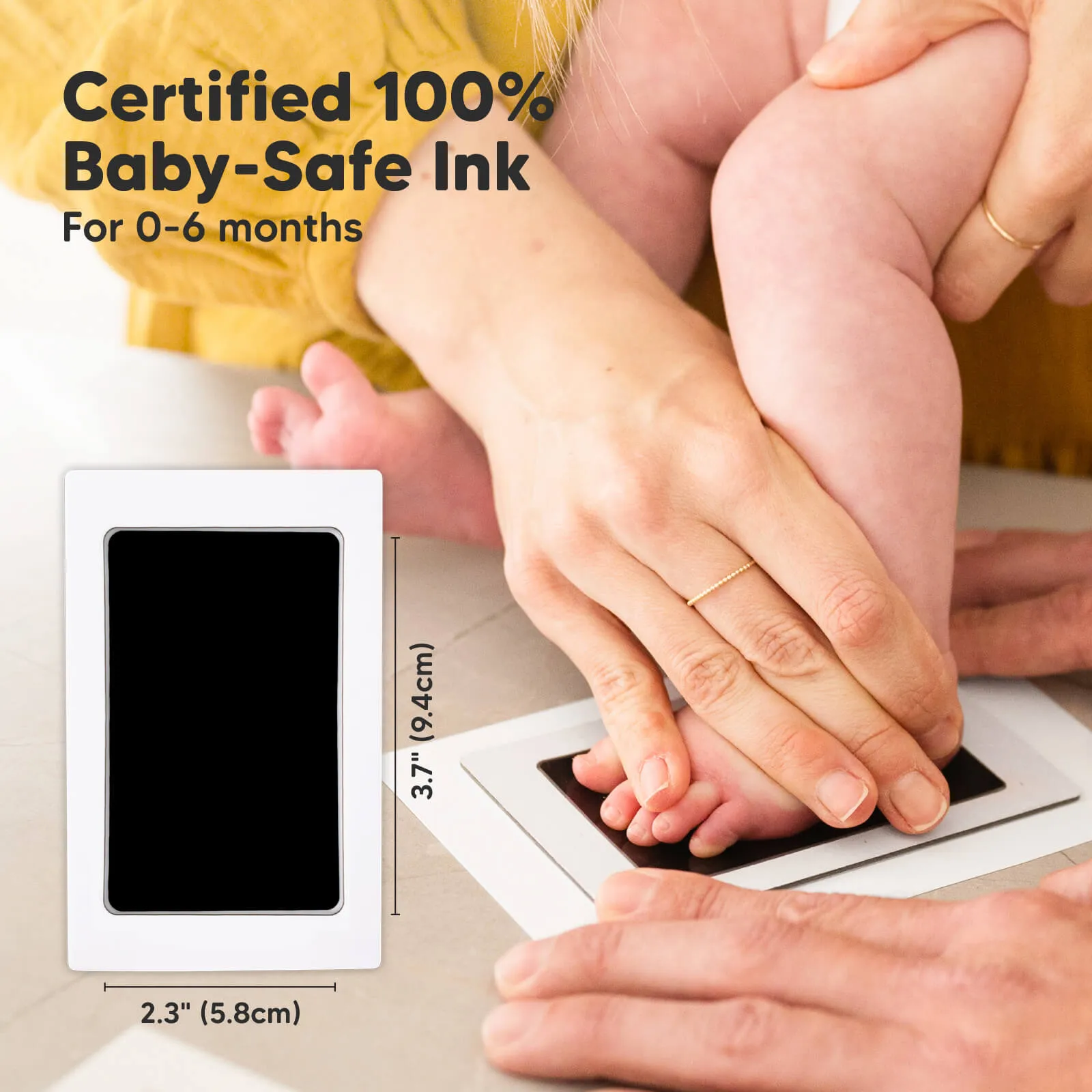 Heartfelt Clean Touch Inkless Hand & Footprint Frame Kit with Letterboard (Petal Pink)