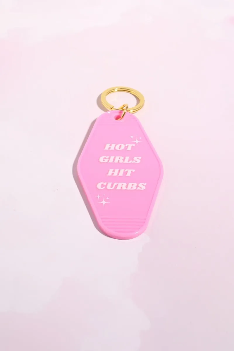 Hot Girls Hit Curbs Motel Keychain