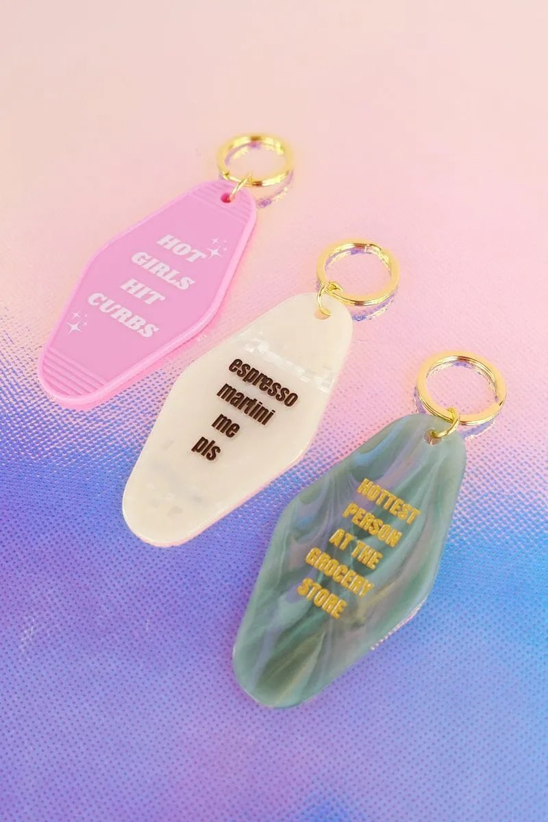 Hot Girls Hit Curbs Motel Keychain