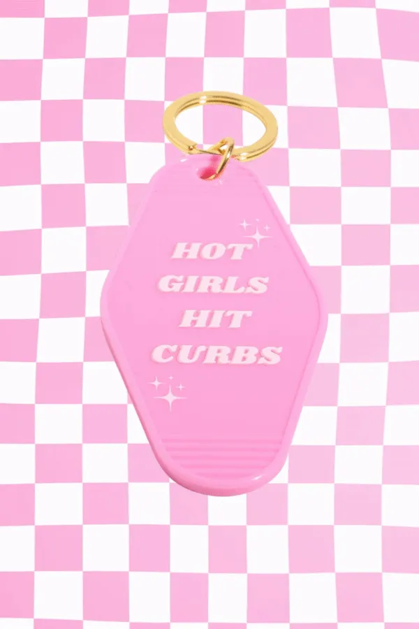 Hot Girls Hit Curbs Motel Keychain