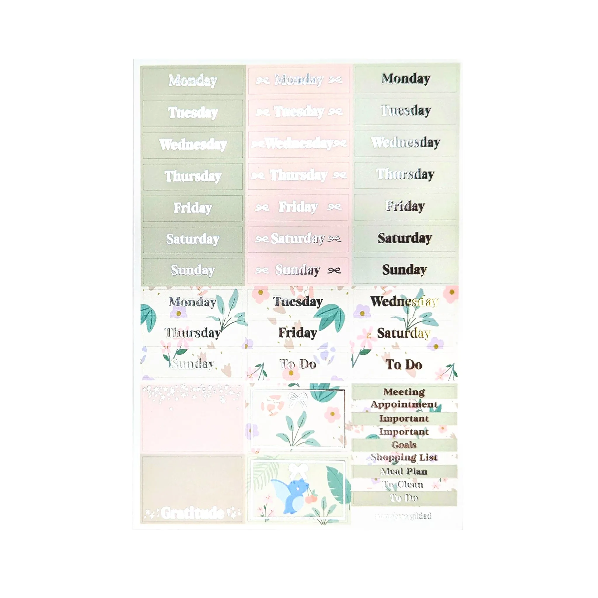 Jurassic Luxe Sticker Kit   date dots (silver foil)