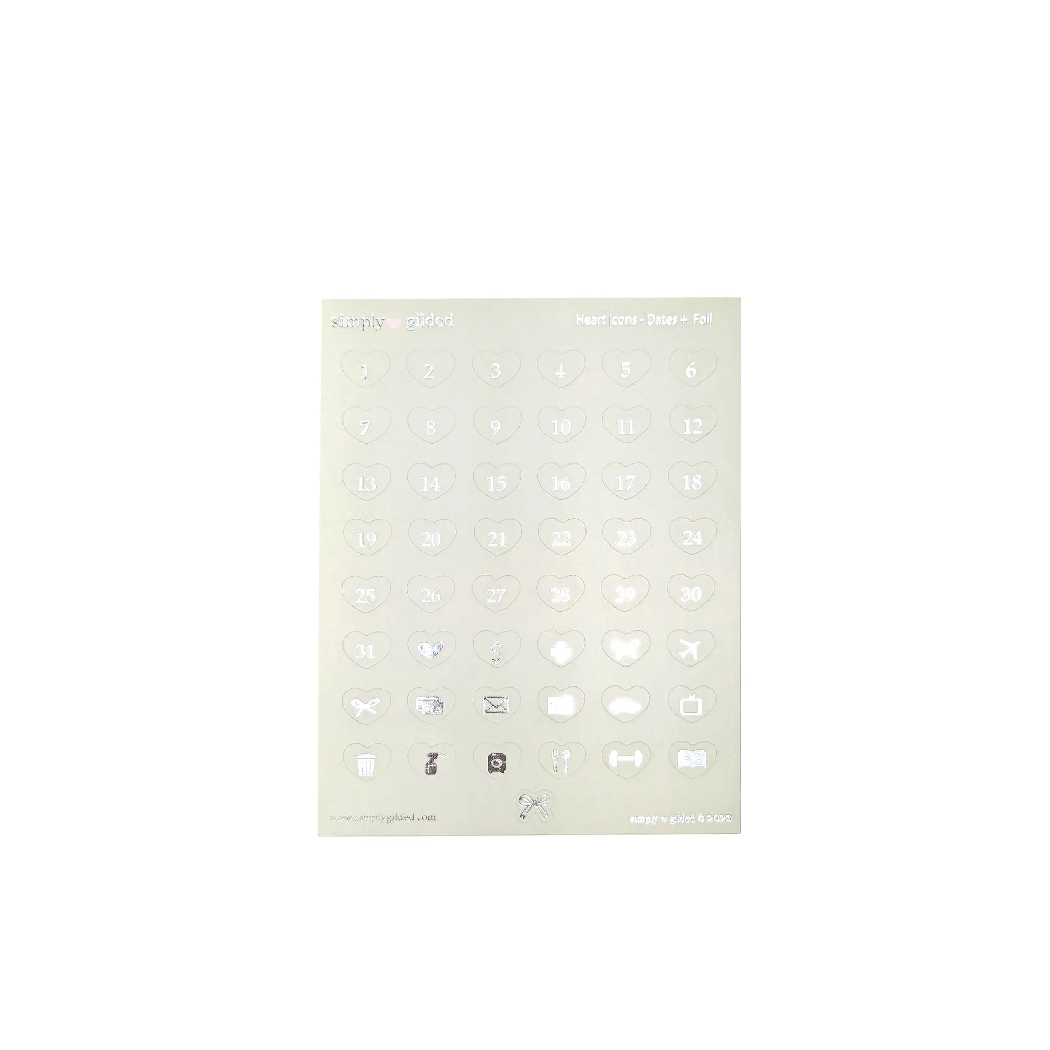 Jurassic Luxe Sticker Kit   date dots (silver foil)