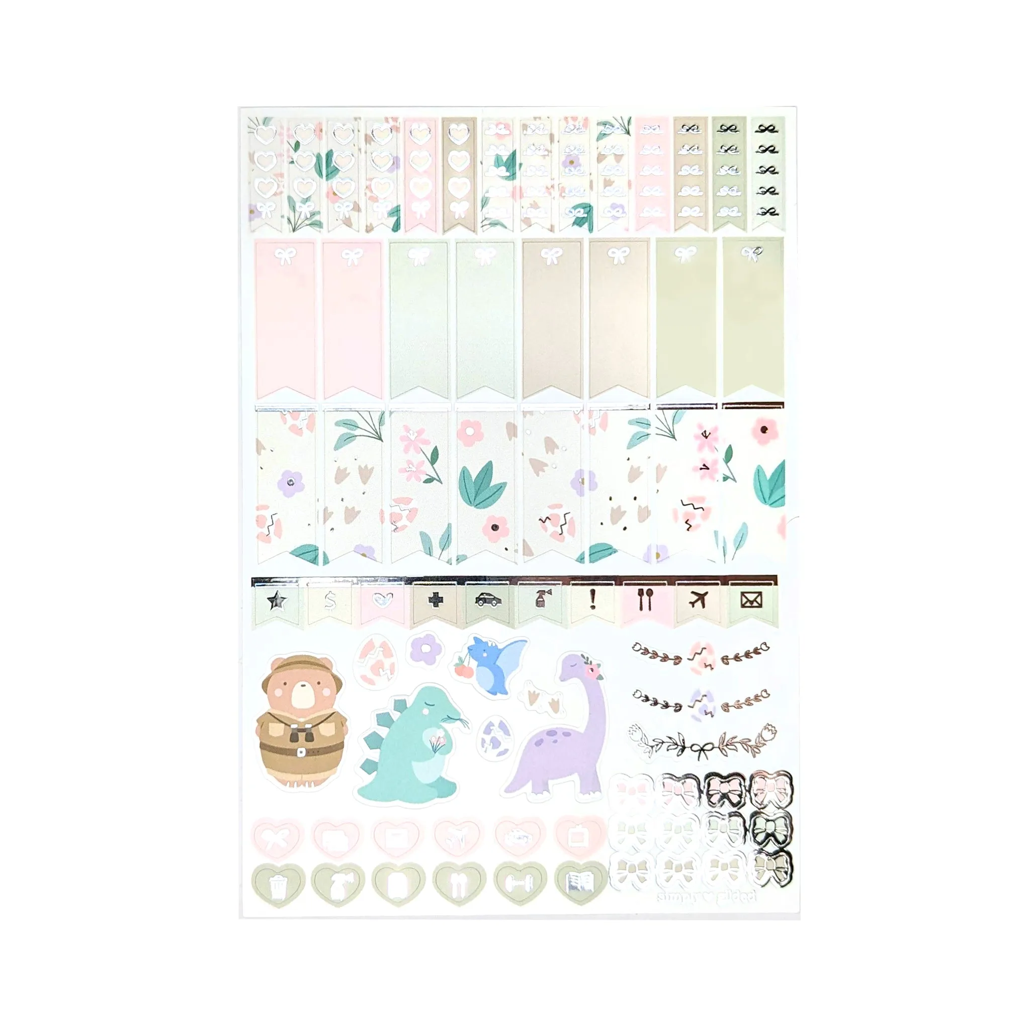 Jurassic Luxe Sticker Kit   date dots (silver foil)