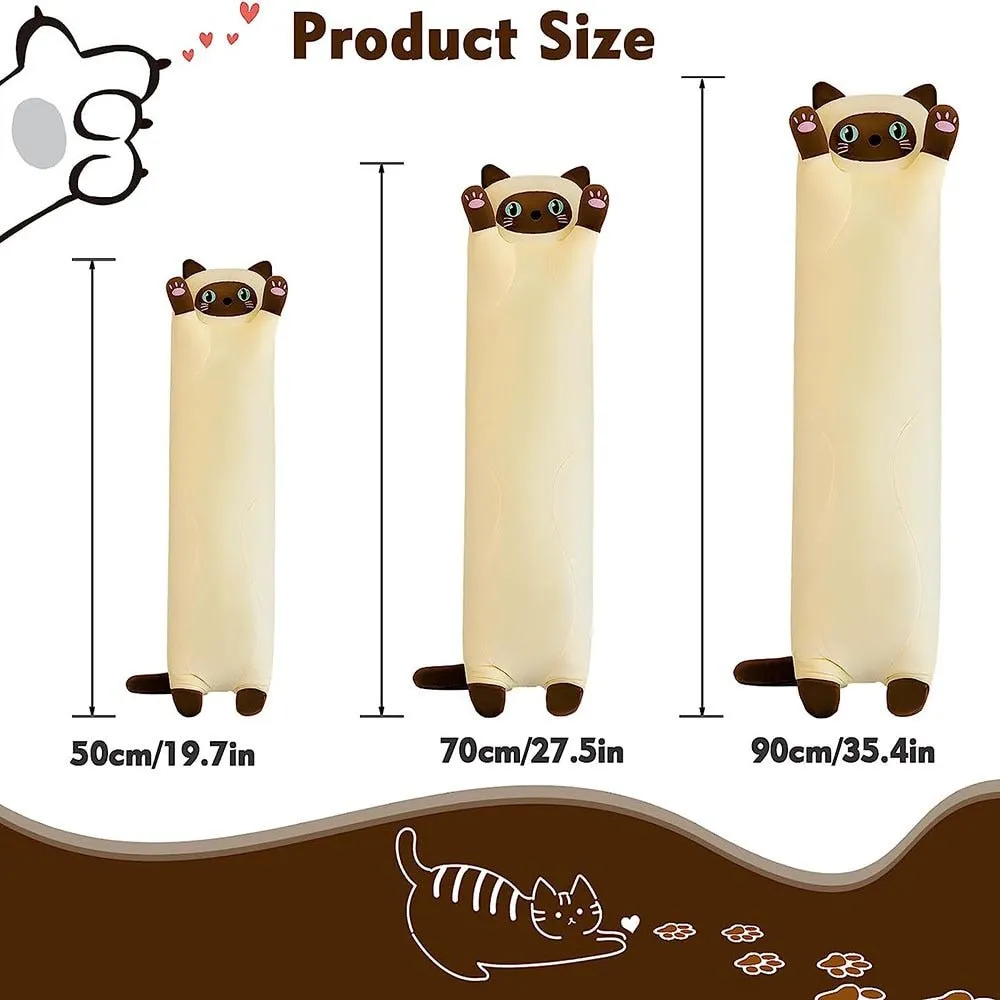 Kawaii Long Cat Plush Pillow