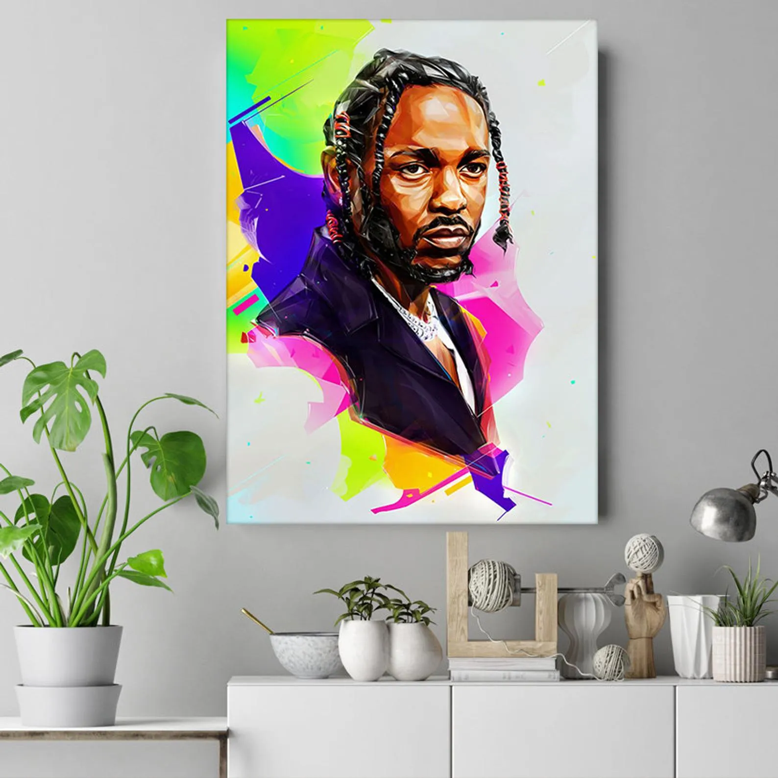 Kendrick Lamar Colorful Poster, Custom Music Print, Music Poster, Custom Canvas, Home Decor, Wall Hangings, Pop Music, Hip Hop
