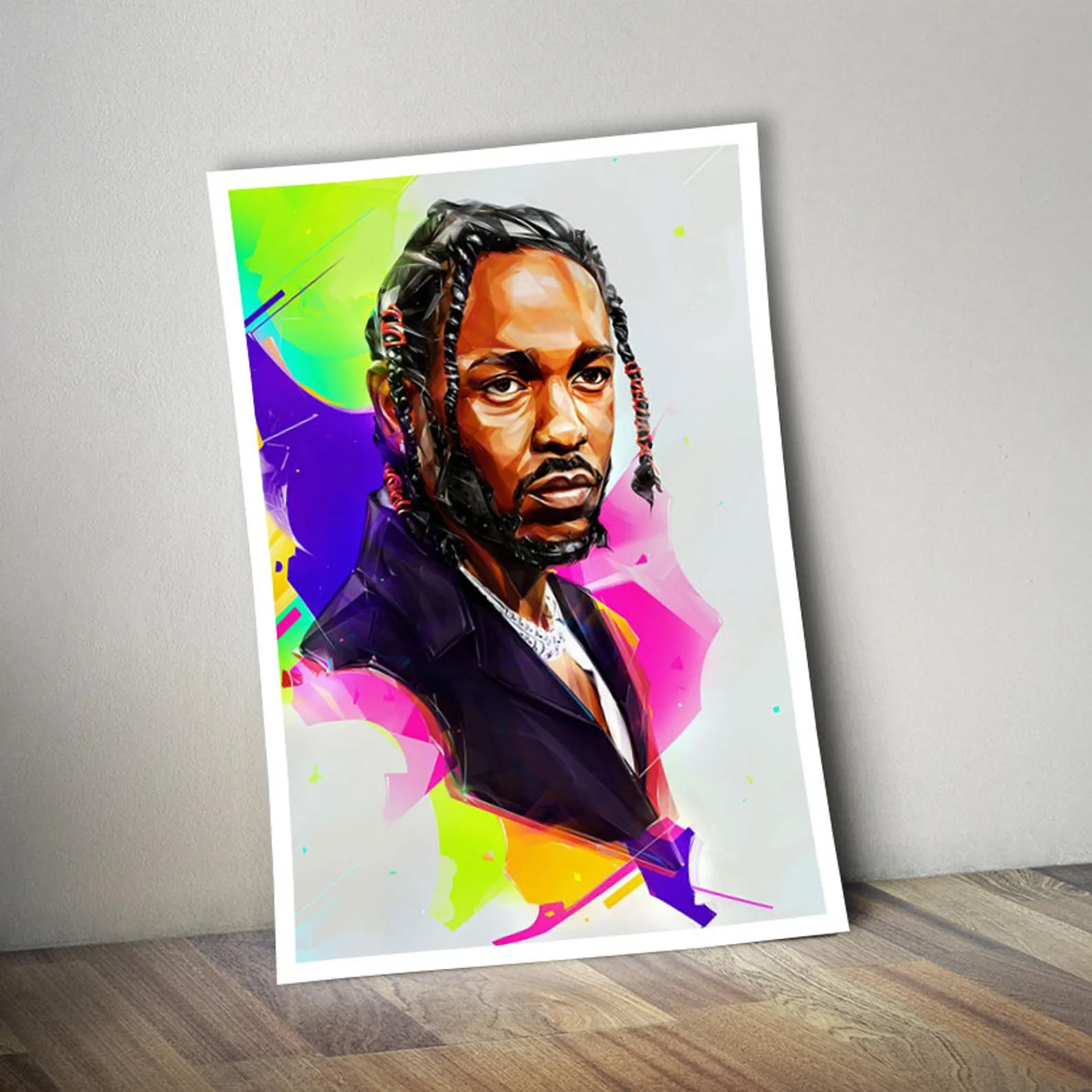 Kendrick Lamar Colorful Poster, Custom Music Print, Music Poster, Custom Canvas, Home Decor, Wall Hangings, Pop Music, Hip Hop