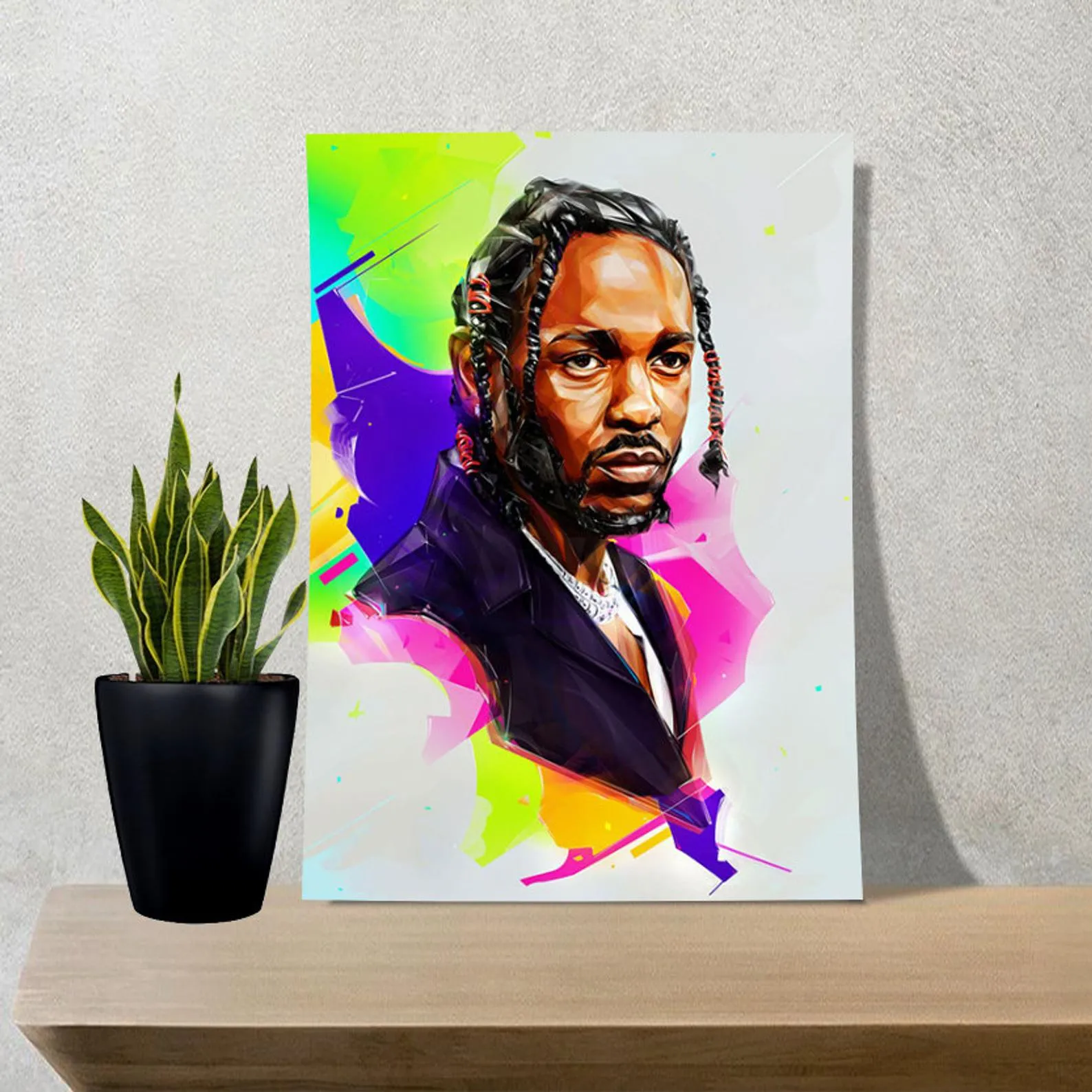 Kendrick Lamar Colorful Poster, Custom Music Print, Music Poster, Custom Canvas, Home Decor, Wall Hangings, Pop Music, Hip Hop
