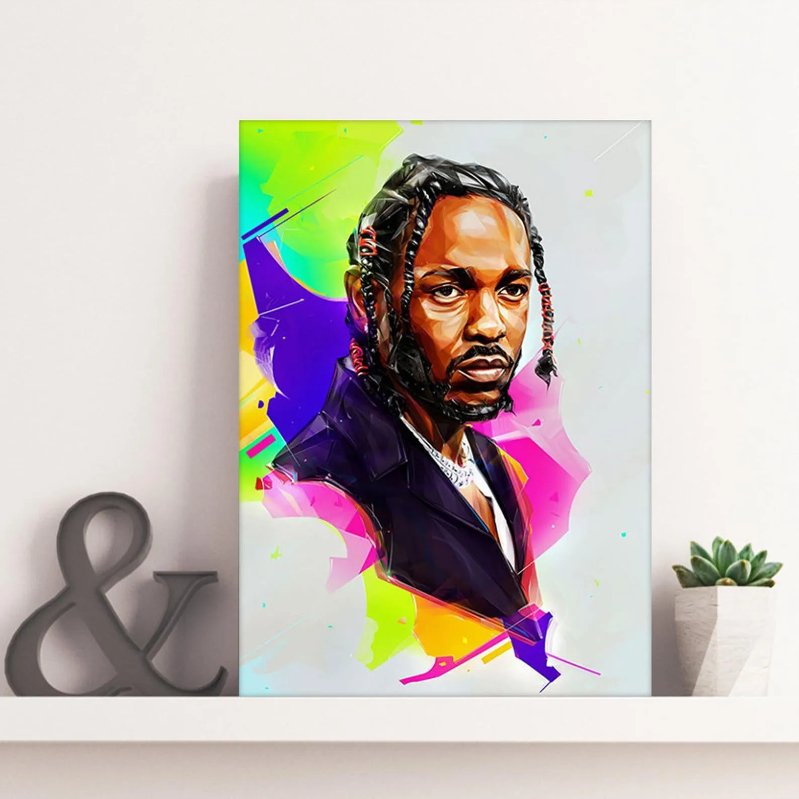Kendrick Lamar Colorful Poster, Custom Music Print, Music Poster, Custom Canvas, Home Decor, Wall Hangings, Pop Music, Hip Hop
