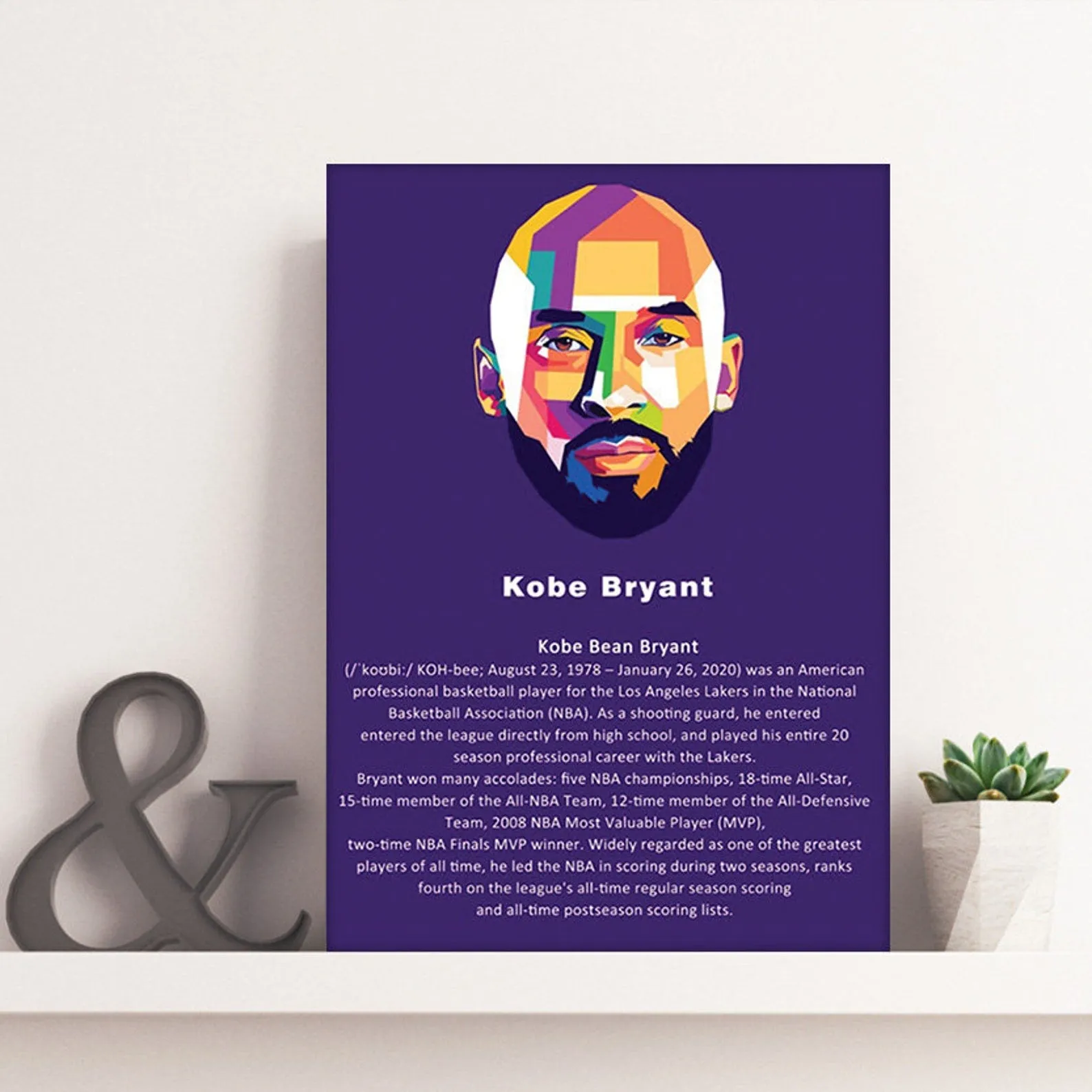 Kobe Bryant Poster, Sports Print, Basketball Player Art, Custom Sport Canvas, Custom Poster, Home Decor, Wall Hangings, LA Lakers