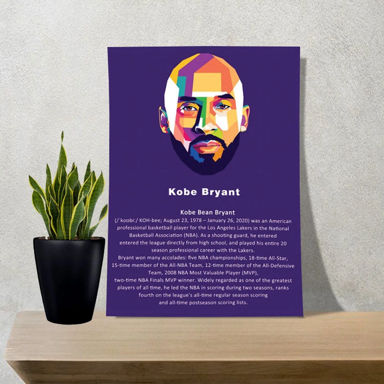 Kobe Bryant Poster, Sports Print, Basketball Player Art, Custom Sport Canvas, Custom Poster, Home Decor, Wall Hangings, LA Lakers