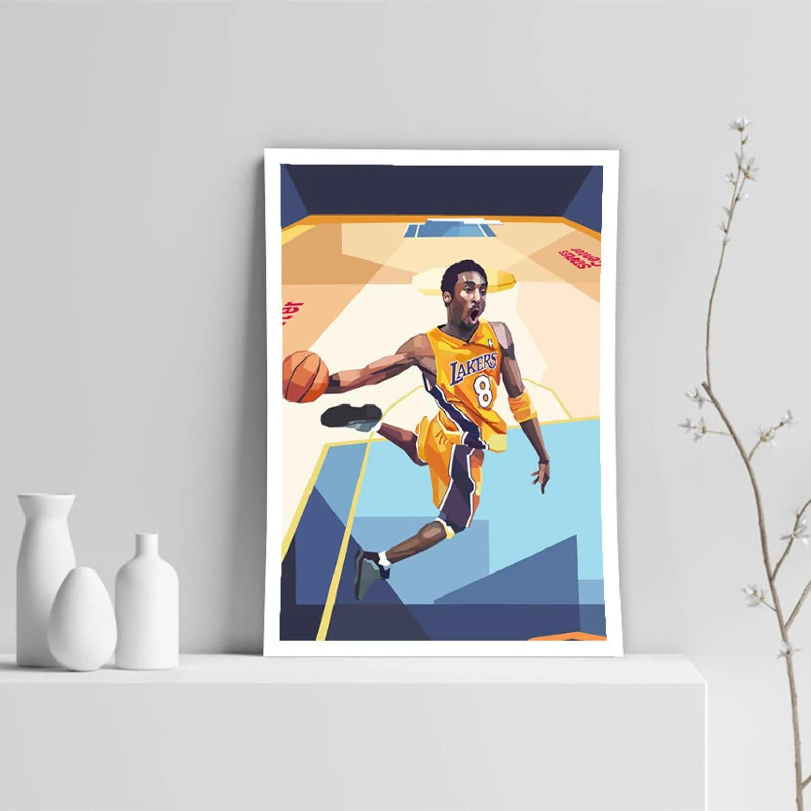 Kobe Bryant Poster, Sports Print, Basketball Player Art, Custom Sport Canvas, Custom Poster, Home Decor, Wall Hangings, LA Lakers