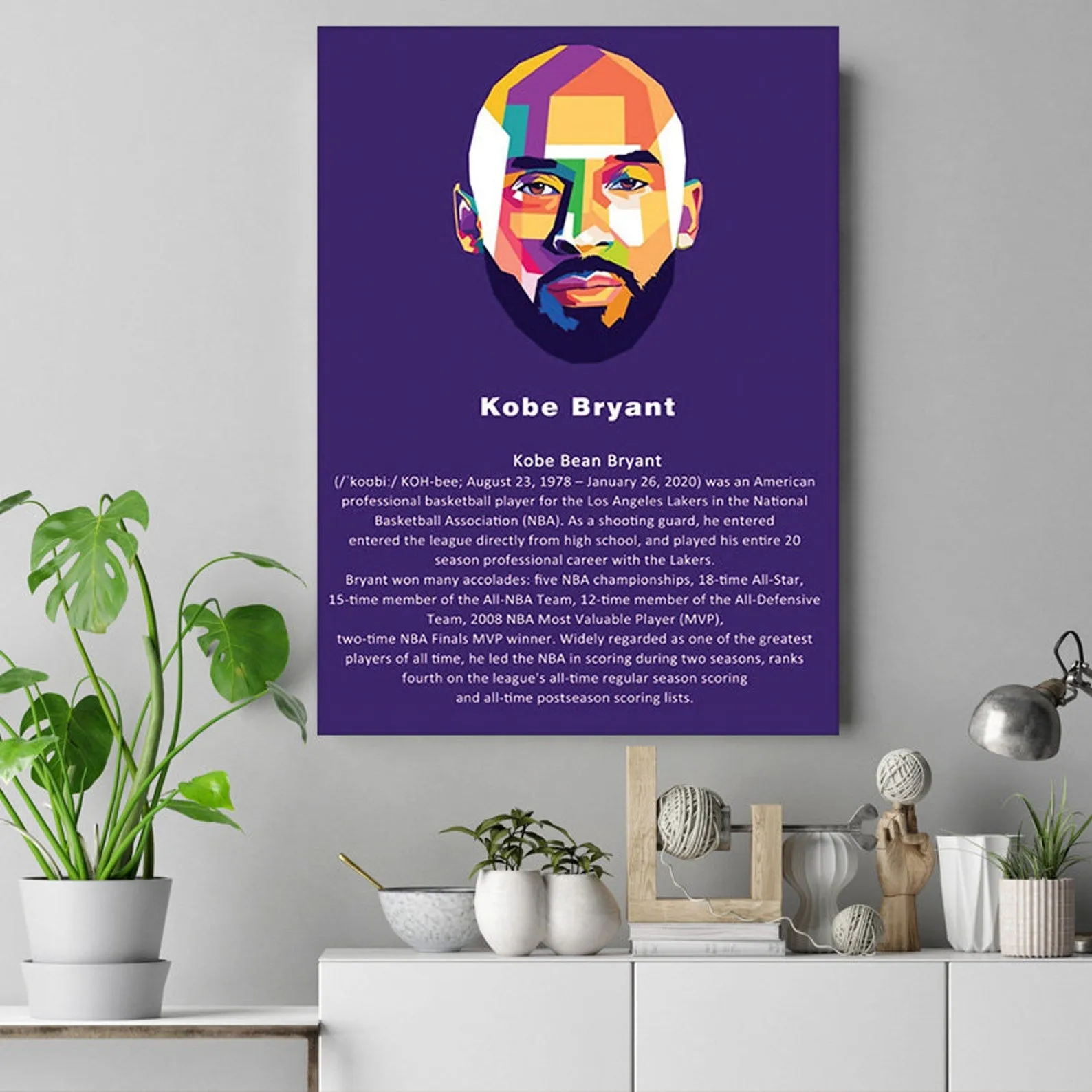 Kobe Bryant Poster, Sports Print, Basketball Player Art, Custom Sport Canvas, Custom Poster, Home Decor, Wall Hangings, LA Lakers