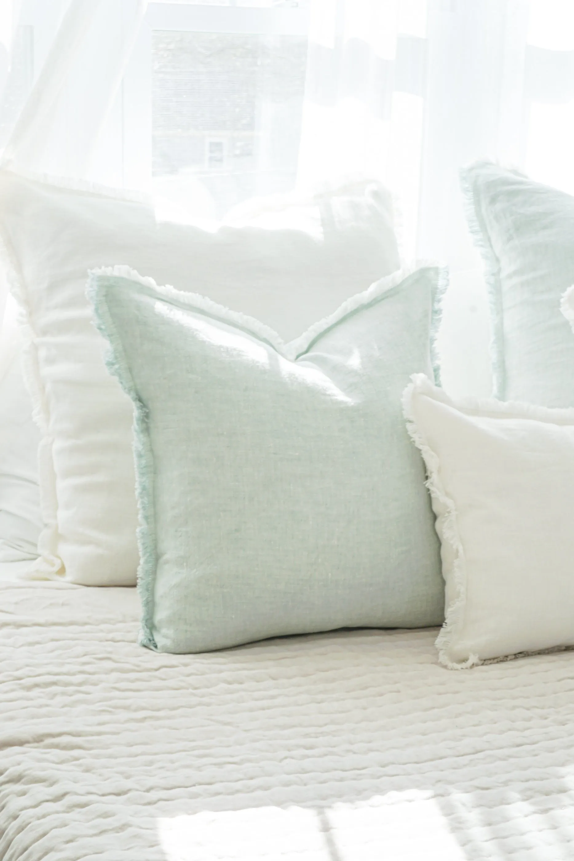 Light Aqua So Soft Linen Pillows