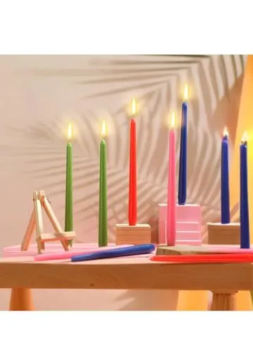 LTYNE ™ 16 Pcs 10 Inch Taper Candles Bulk Tapered Candle Smokeless and Unscented Candle Long Burning Candle Stick Paraffin Wax with Cotton Wicks Dinner Candle for Event(Multicolored)