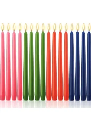 LTYNE ™ 16 Pcs 10 Inch Taper Candles Bulk Tapered Candle Smokeless and Unscented Candle Long Burning Candle Stick Paraffin Wax with Cotton Wicks Dinner Candle for Event(Multicolored)