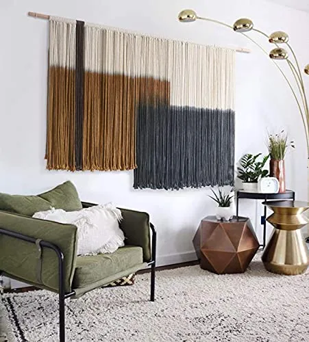 Macrame Wall Hanging Large Dip Dye Tapestry Fiber Wall Art Boho Bedroom Décor