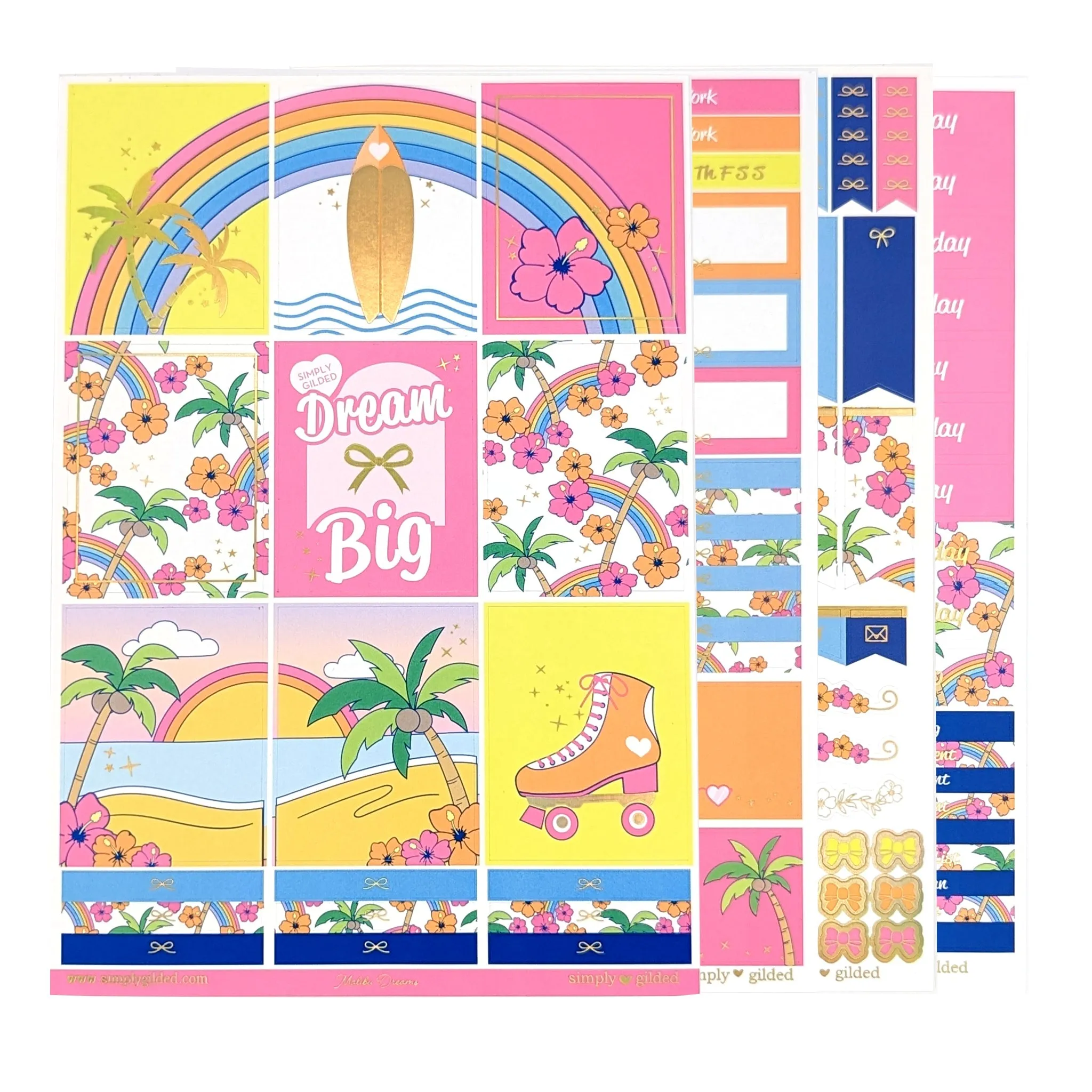 Malibu Dreams Luxe Sticker Kit (light gold holographic foil)