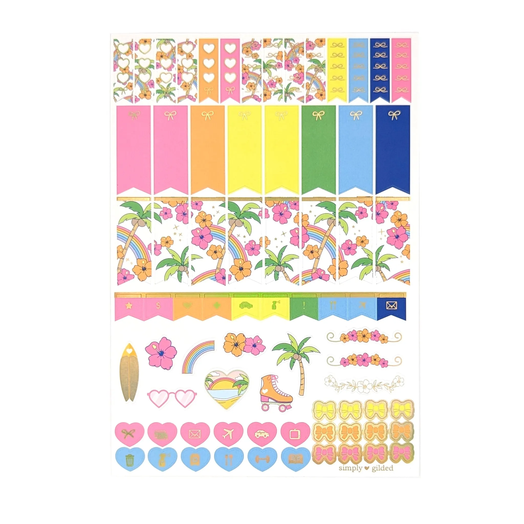 Malibu Dreams Luxe Sticker Kit (light gold holographic foil)