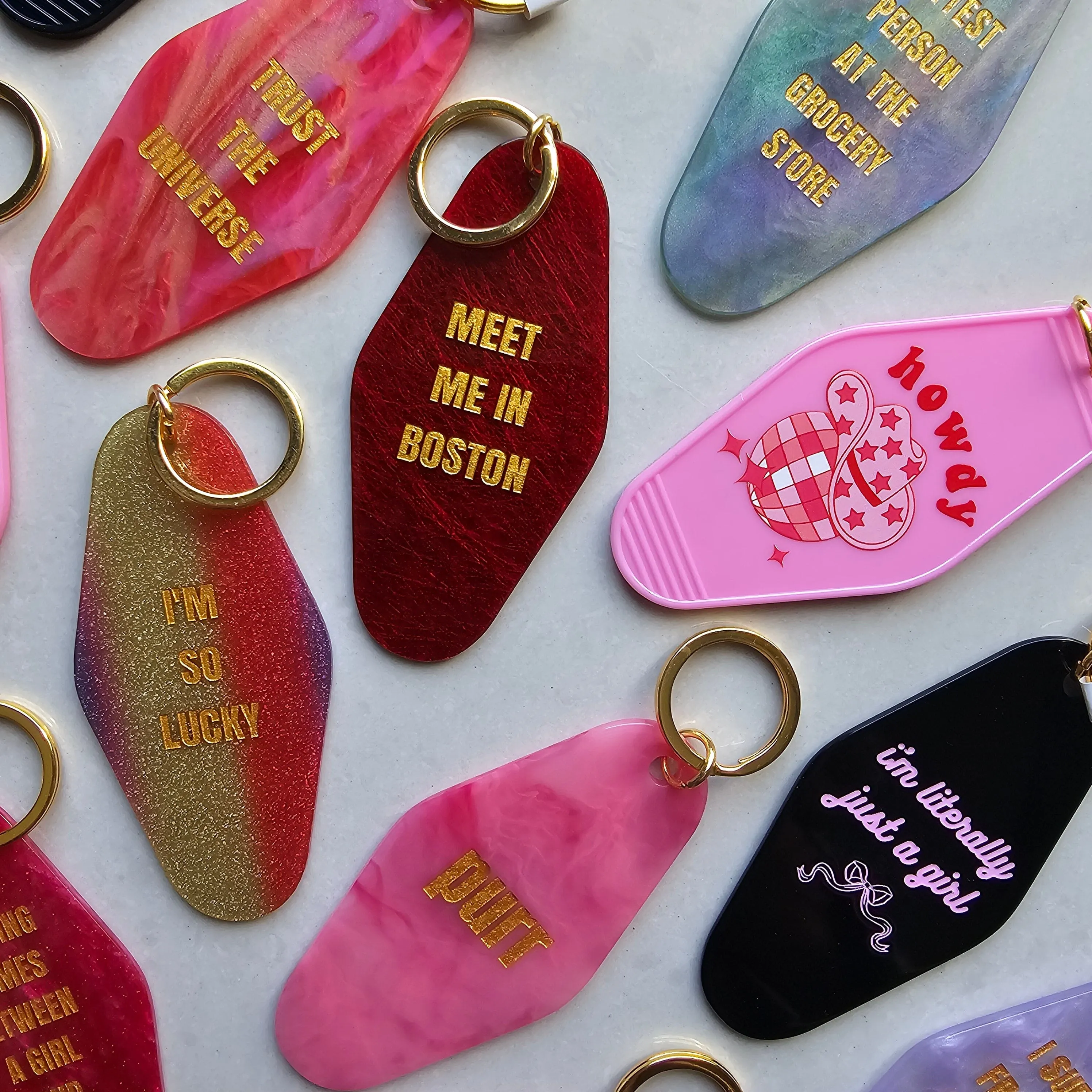 Meet Me in Boston Motel Keychain