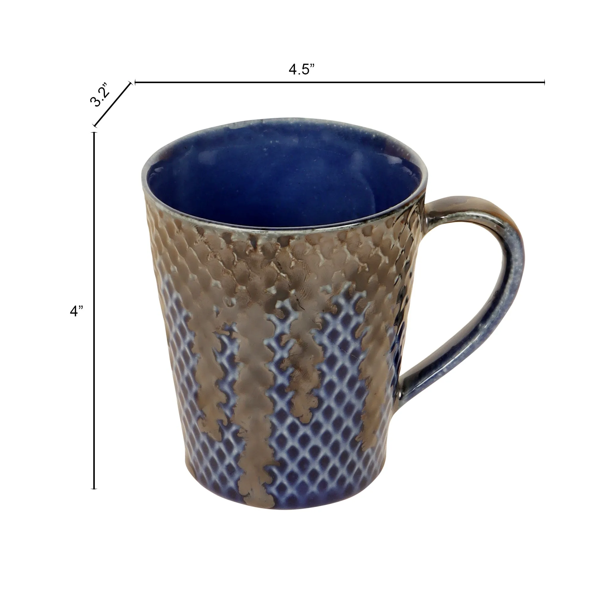 Midnight Blue Coffee Mugs Set of 4