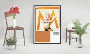 Miley Cyrus Art, We Can&#39;t Stop Poster, Custom Music Print, Music Poster, Custom Poster, Home Decor, Wall Hangings, Miley Canvas