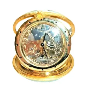 Monet Inspired Flowers Clock Pocket Watch
