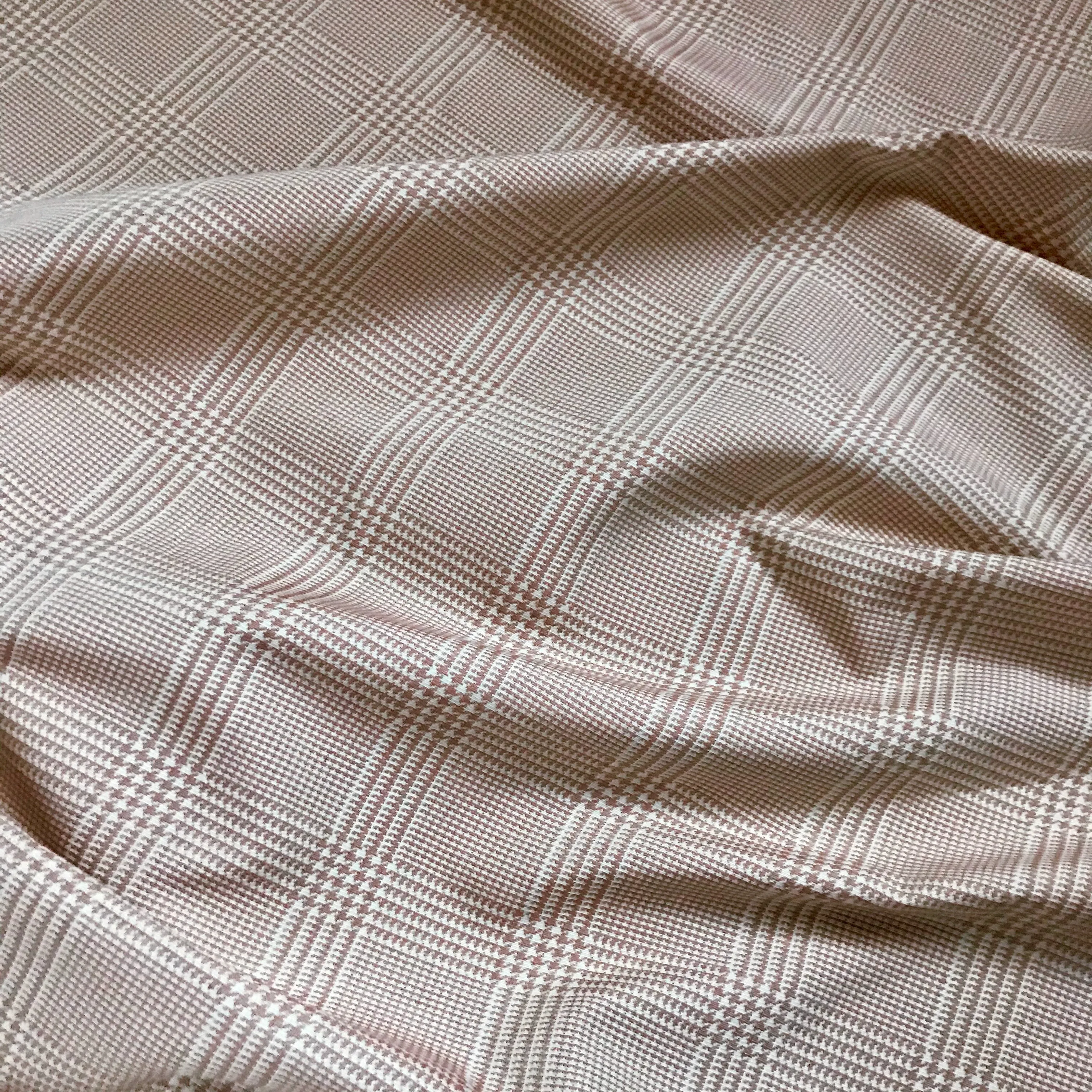Neutral Houndstooth Check Cotton Home Decor Fabric - 54"