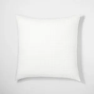 New - Casaluna Coverlet Sham Cotton-Lyocell Blend Matelasse Striped Soft, White, Euro