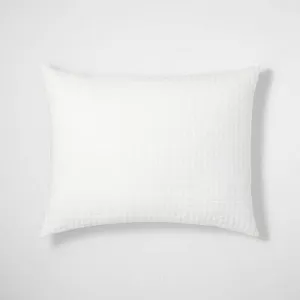 New - Casaluna Coverlet Sham Cotton-Lyocell Blend Matelasse Striped Soft, White, King