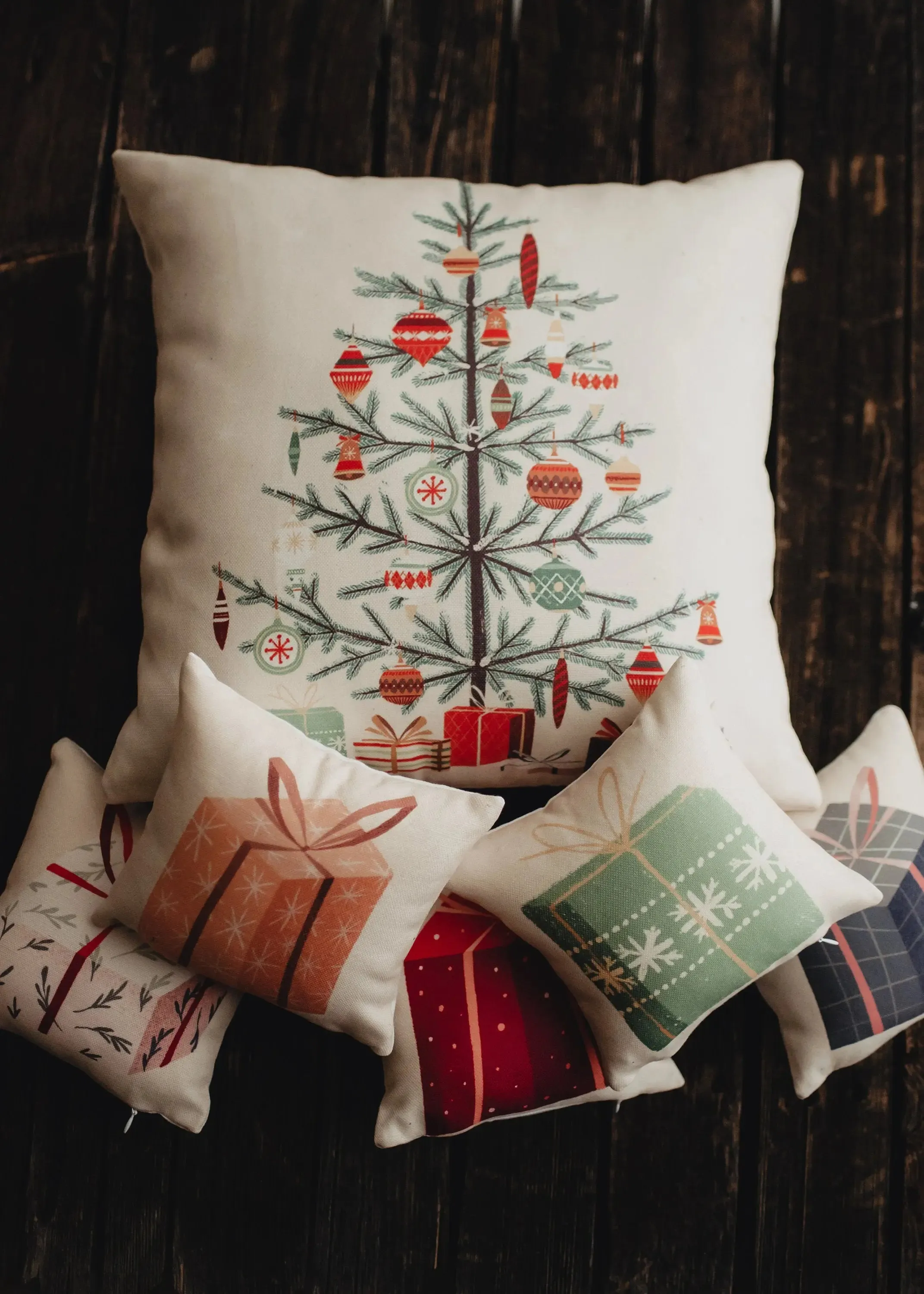 Nordic Pine Christmas Tree | Throw Pillow | Thank you Gift | Teacher Gift | New Home Gift | Grandma Gift | Mom Gift | Rustic Farmhouse Decor