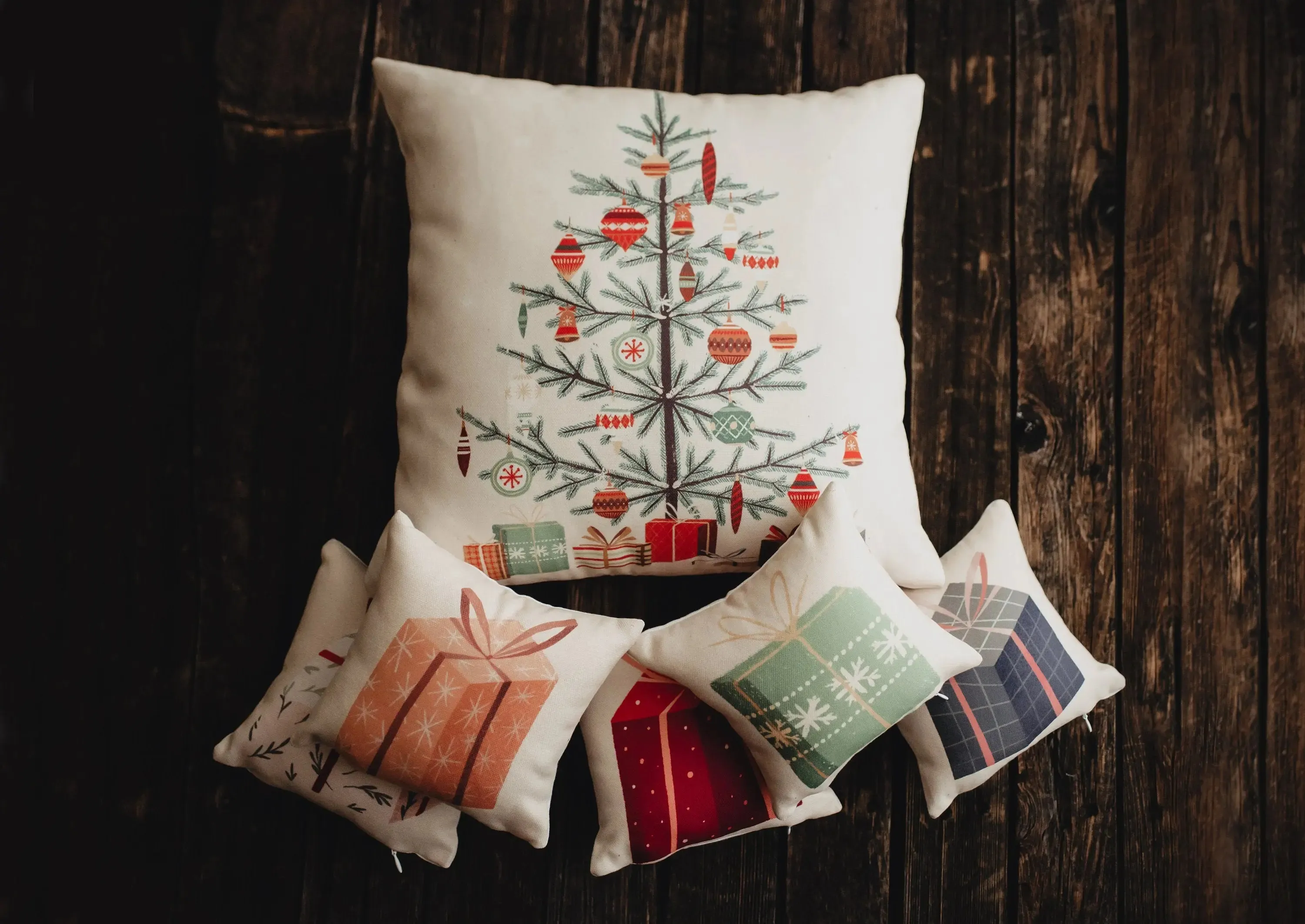 Nordic Pine Christmas Tree | Throw Pillow | Thank you Gift | Teacher Gift | New Home Gift | Grandma Gift | Mom Gift | Rustic Farmhouse Decor