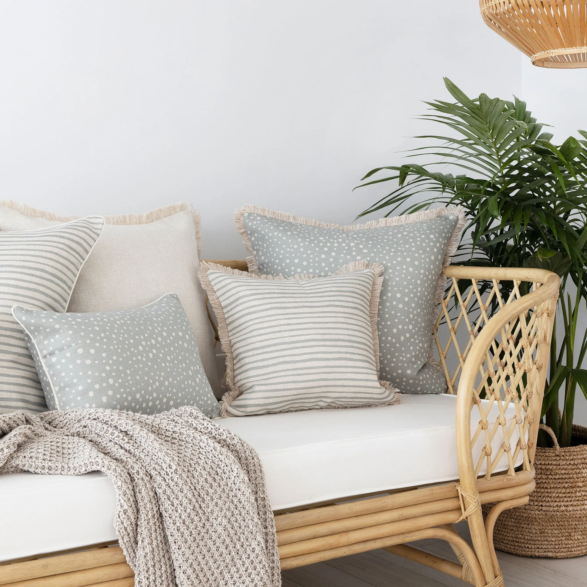 Paint Stripes Smoke-With Piping-Indoor Outdoor Cushion Cover-60cm X 60cm