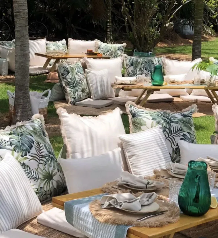 Paint Stripes Smoke-With Piping-Indoor Outdoor Cushion Cover-60cm X 60cm