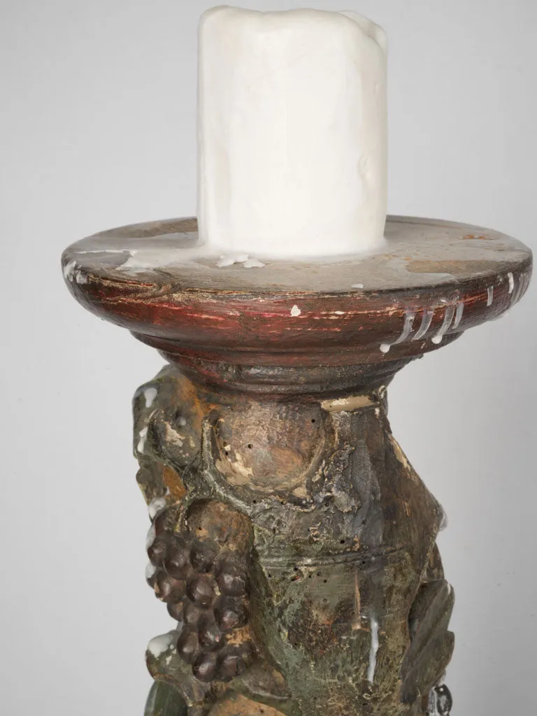 Pair of 18th century twisted column candlesticks 45"