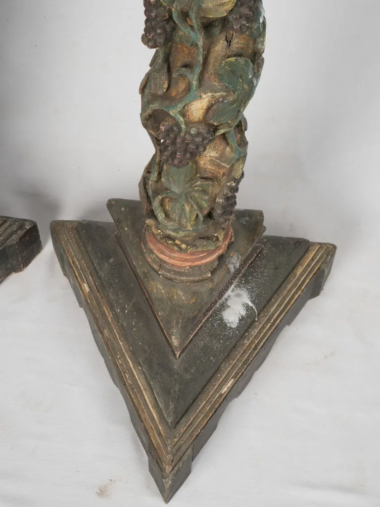 Pair of 18th century twisted column candlesticks 45"