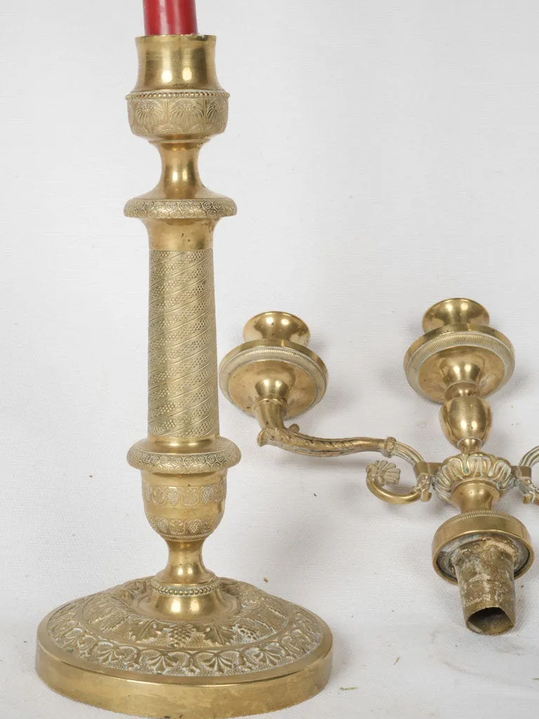Pair of Restoration bronze candelabras 15¼"