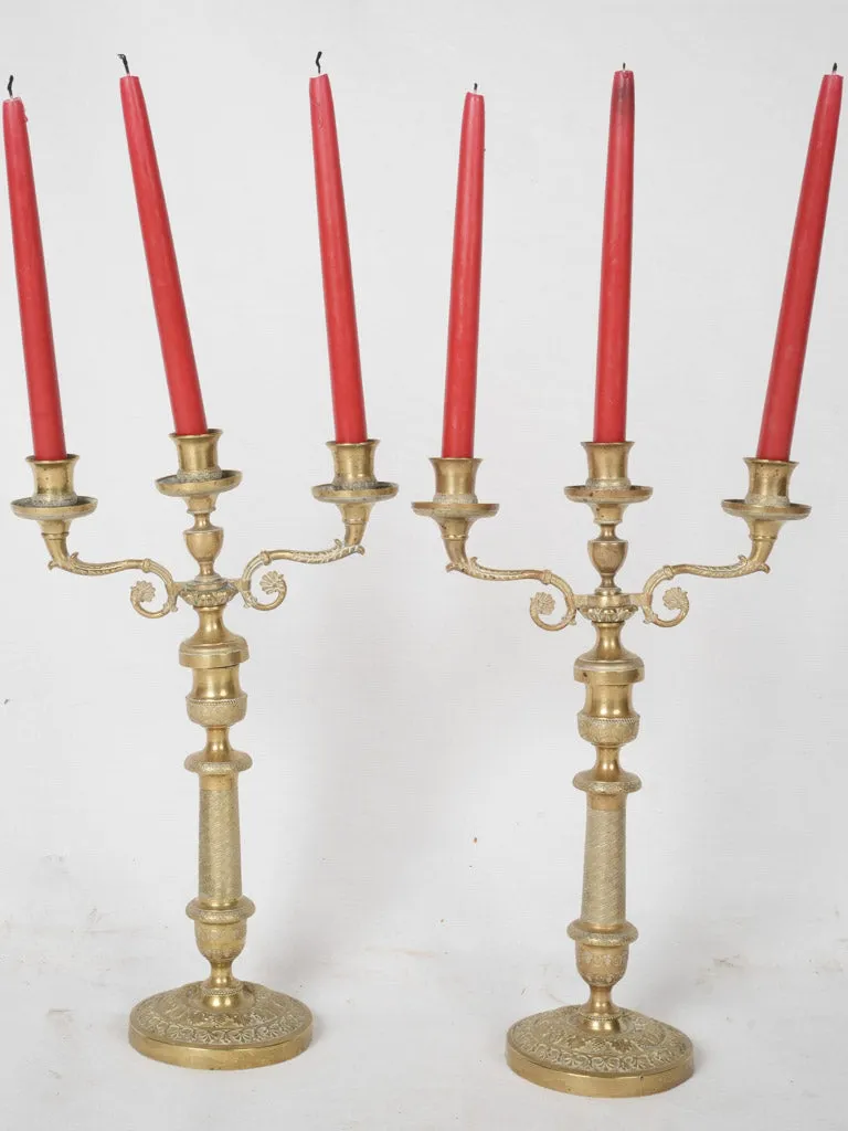 Pair of Restoration bronze candelabras 15¼"