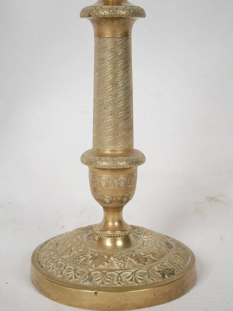 Pair of Restoration bronze candelabras 15¼"
